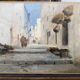Vintage Orientalist painting – alley in the Maghreb – oil on canvas signed E