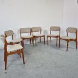 6 Scandinavian teak chairs Erik Buch, 60s