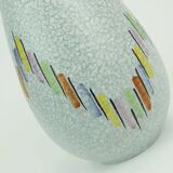 Steuler mid century modern ceramic vase 1950s drip glaze colorful pattern