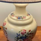 VINTAGE Ceramic Lamp with Wooden Base