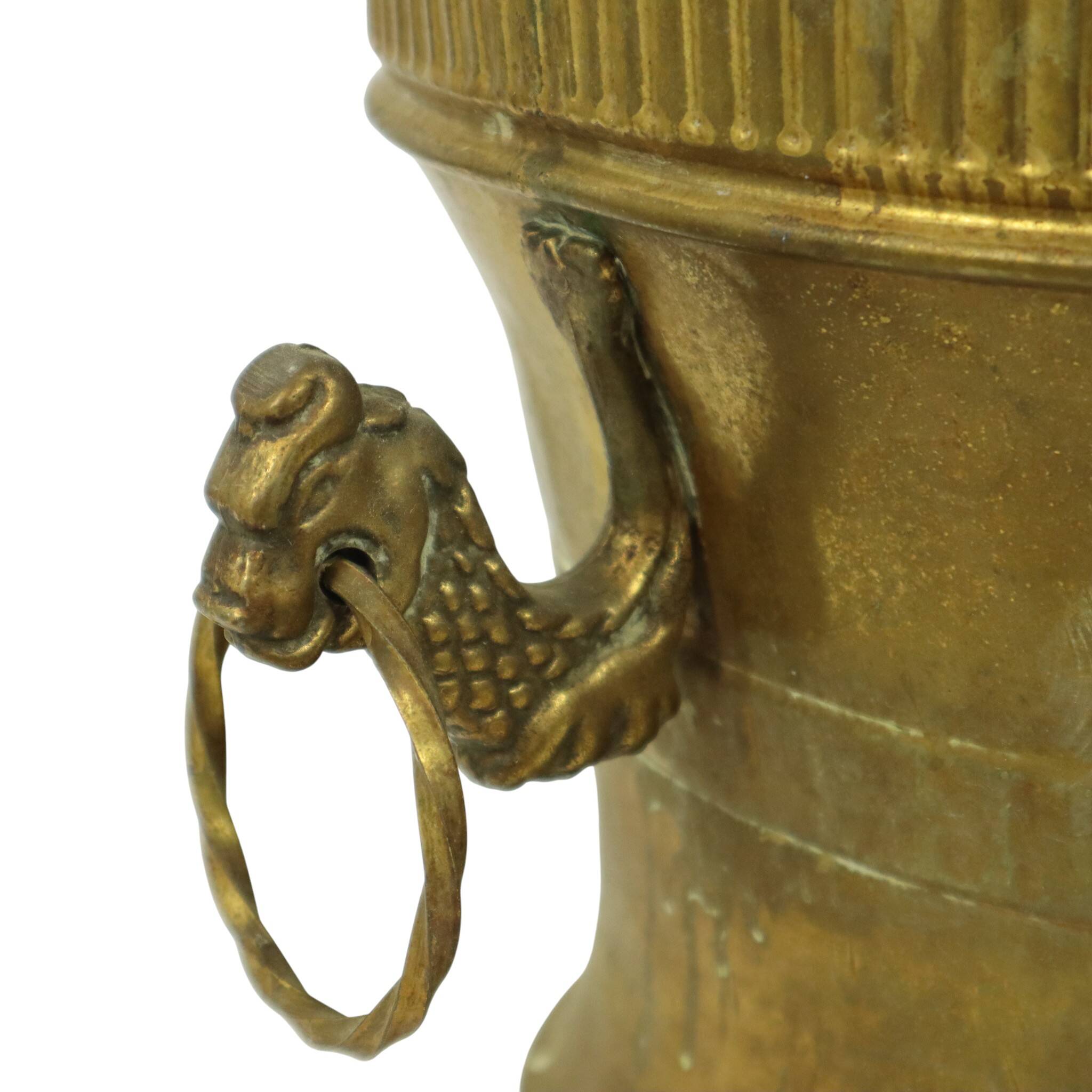 Old Brass Flower Pot Jardinière Mécap Belgium