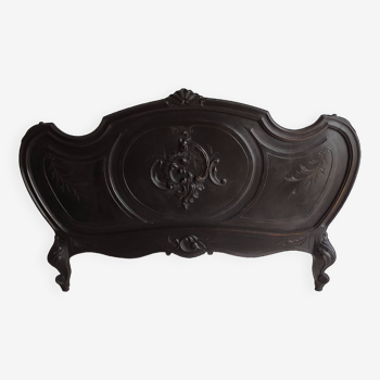 Tête de lit style Rocaille Louis XV, patine noire
