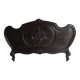 Rocaille Louis XV style headboard, black patina