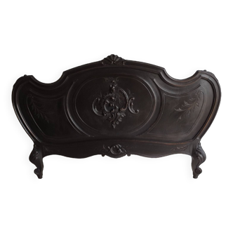 Rocaille Louis XV style headboard, black patina