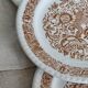 6 Vintage Floral Dessert Plates – Codec – Rustic Brown Decor