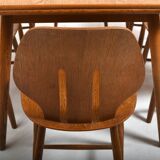 Fdb møbler dining room set consisting of 6 chairs by ejvind a.