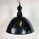 East German Black Enamel Factory Light by Lbd Veb Leuchtenbau Dresden, 1950