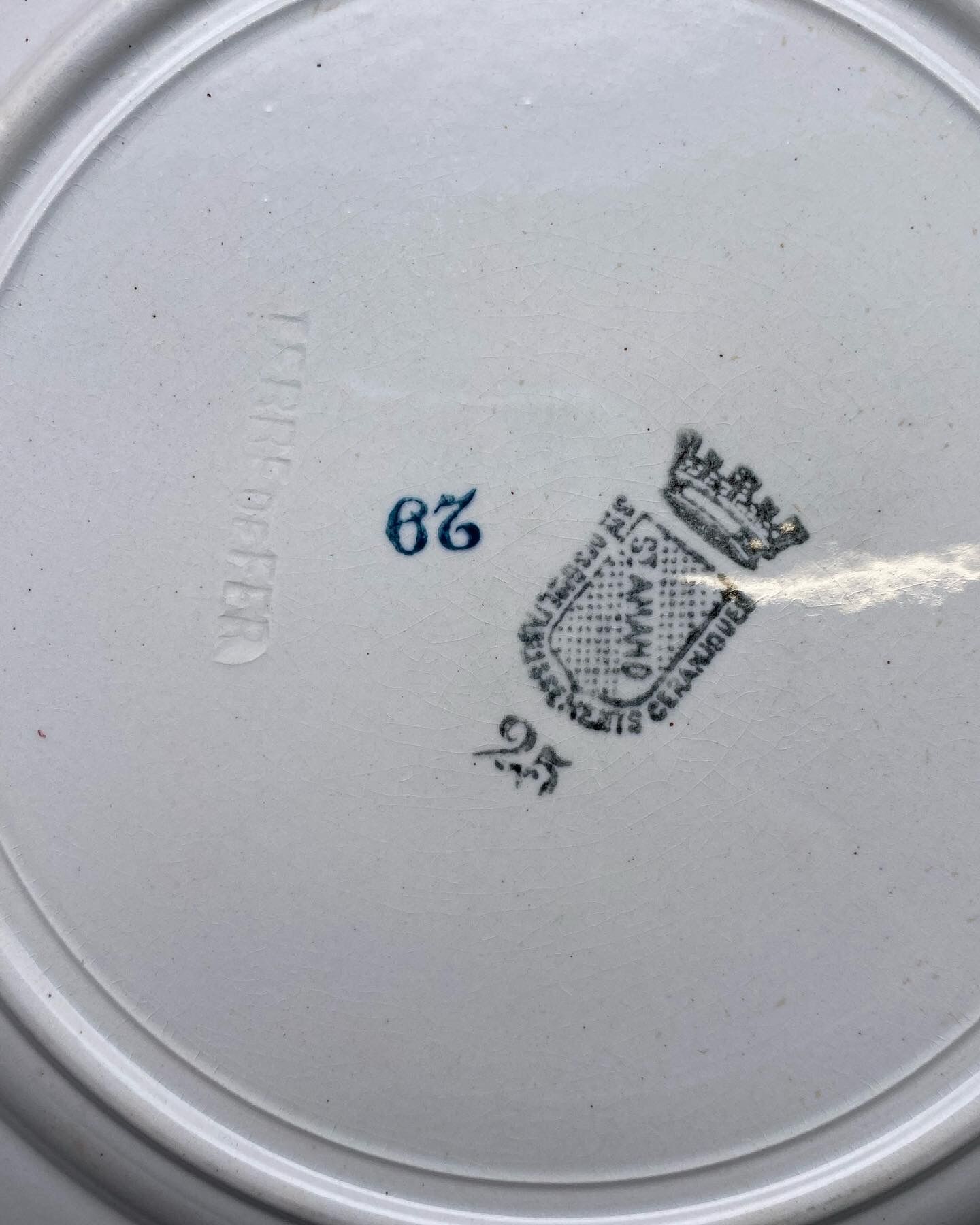 Flat plates Terre de Fer Floral pattern St Amand - MN3F6