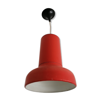 Suspension industrielle en métal rouge - années 50