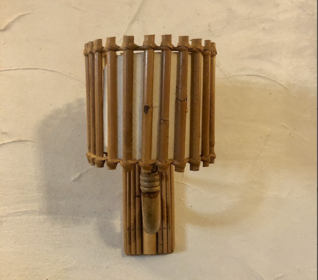 Vintage rattan wall lamp