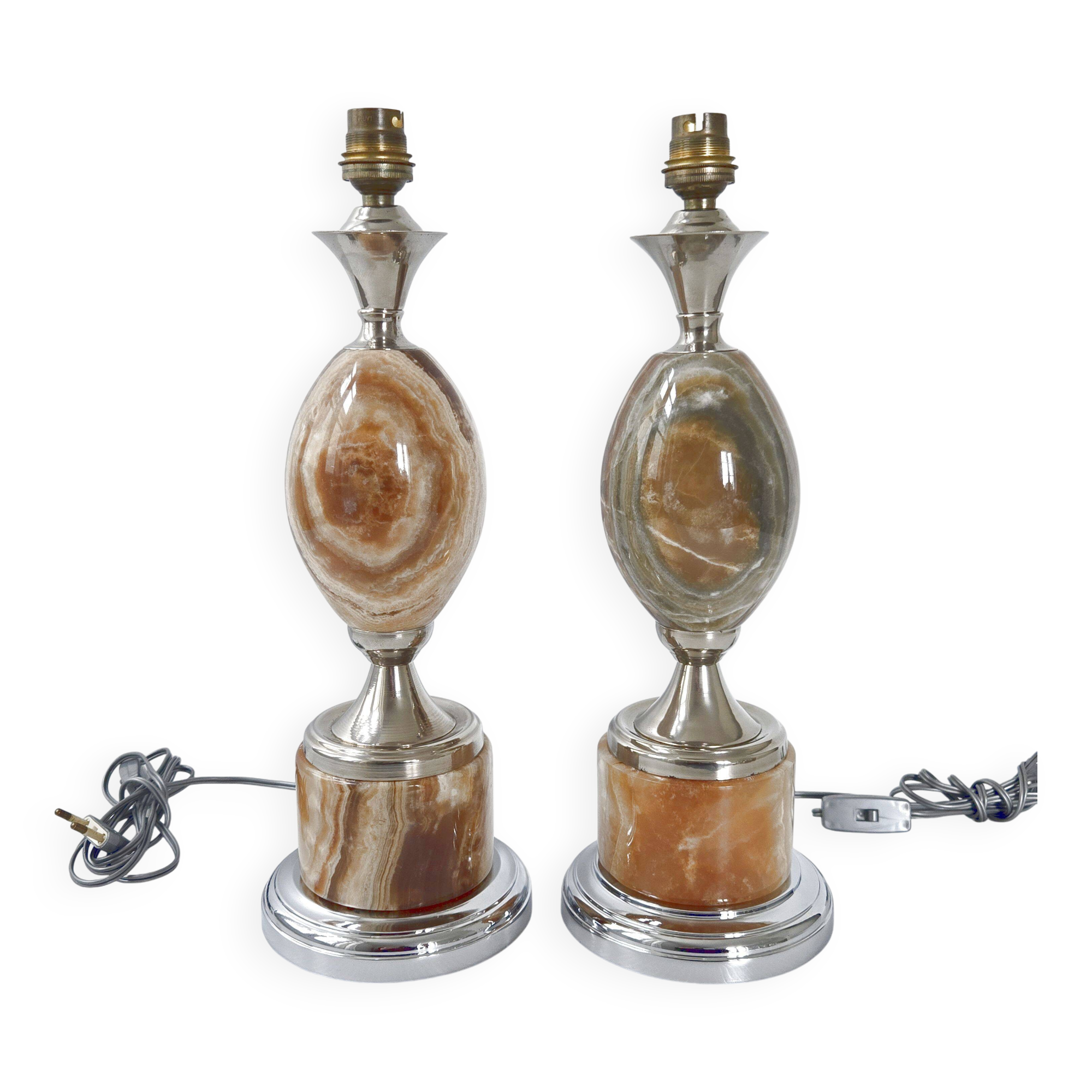 Paire de lampes oeuf vintage 1970
