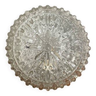 Vintage Molded Glass Wall Light + White Metal Bracket