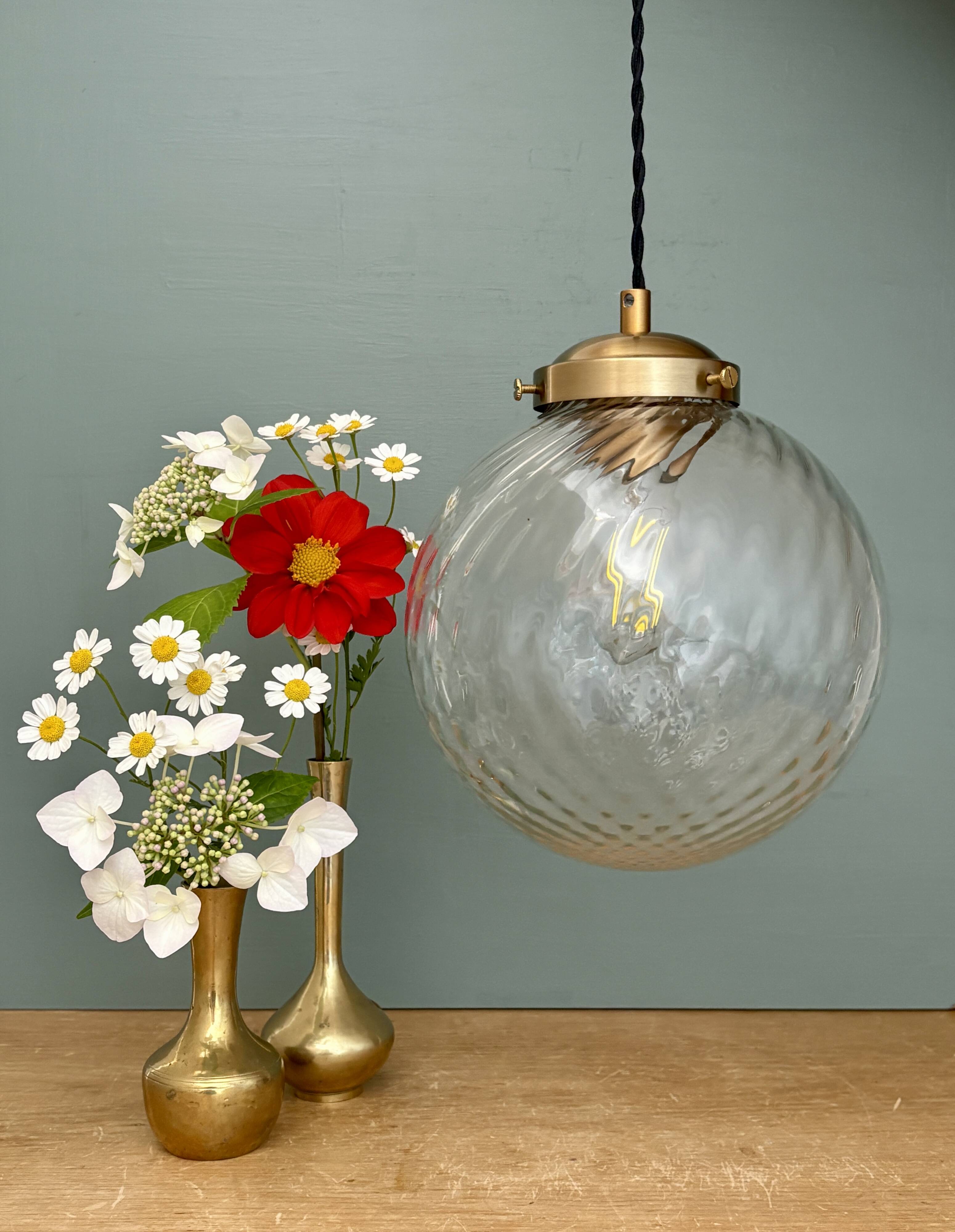 Vintage transparent glass suspension globe