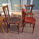 Set of 10 mismatched wooden bistro chairs - vintage