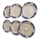 6 flat plates model Dombasles Sarreguemines France Art Deco