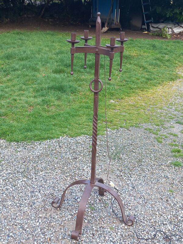 Lampadaire des années 50 en fer forgé