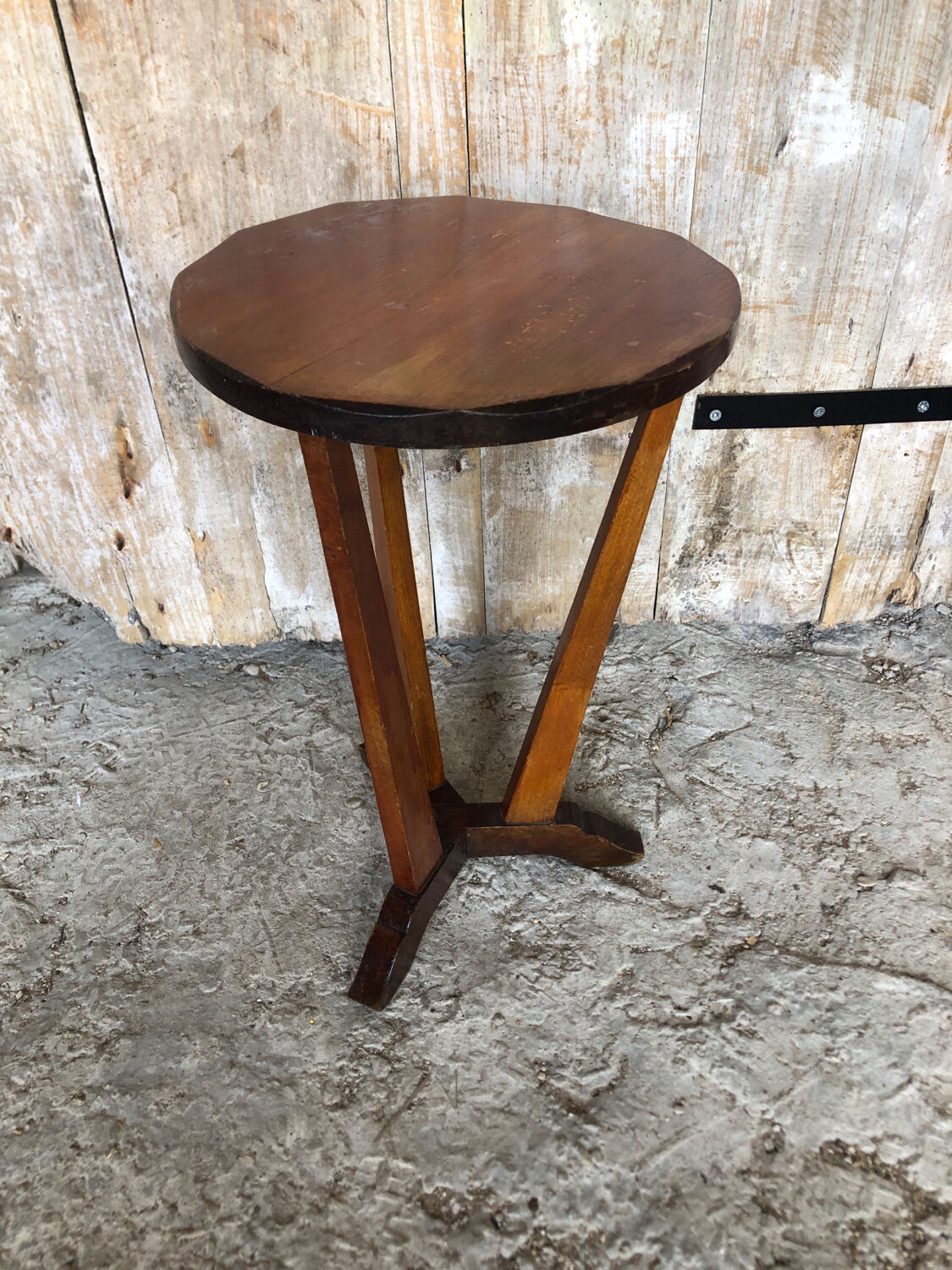 Sellette table appoint tripode bois vintage #a148