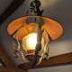 Vintage suspension in copper, wrought iron and glass