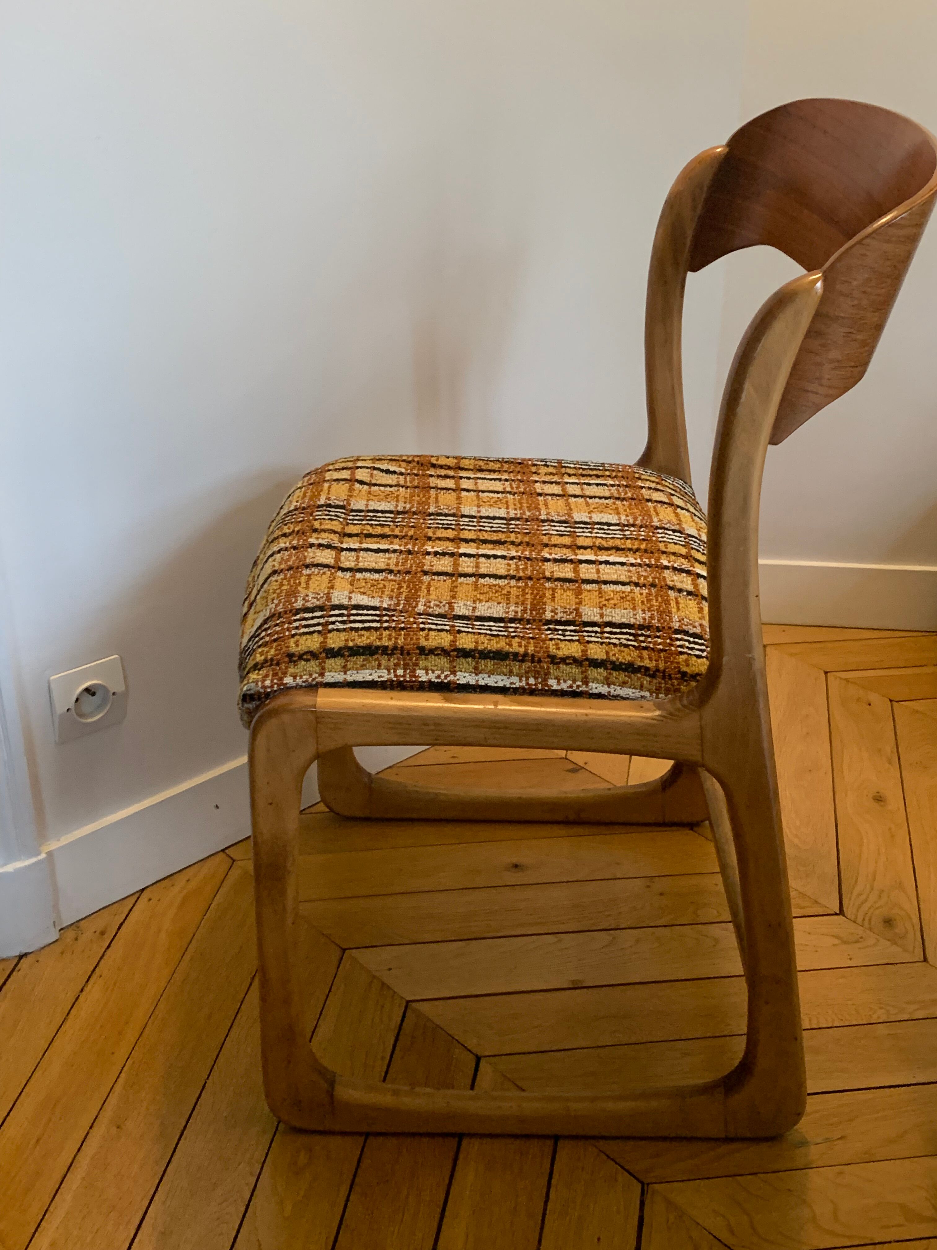 2 vintage chairs Model sled by Emile & Walter Baumann