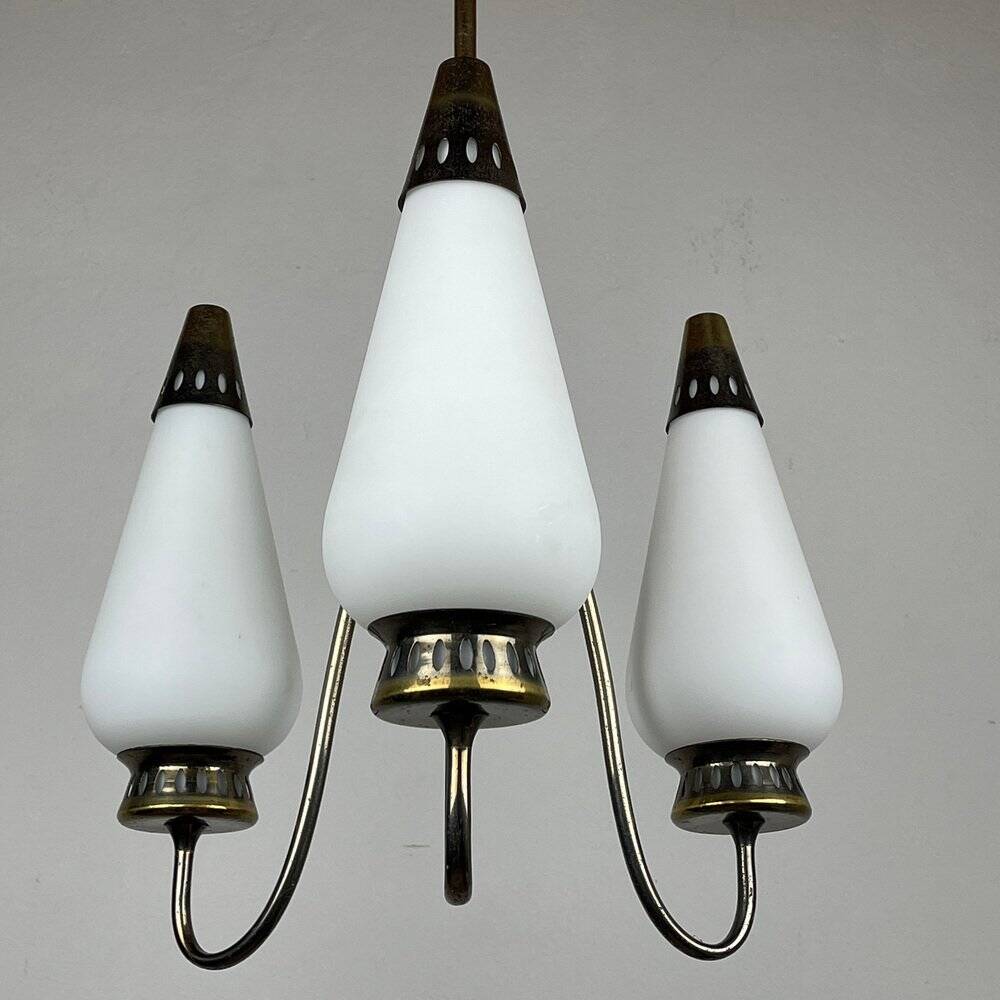 Vintage brass chandelier Italy 1960s