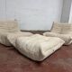 Ligne Roset Togo 2x 1-seater with 1x ottoman in beige corduroy in 10/10 condition!!