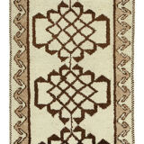 Tapis coureur beige oriental ancien fait à la main 100 cm x 323 cm