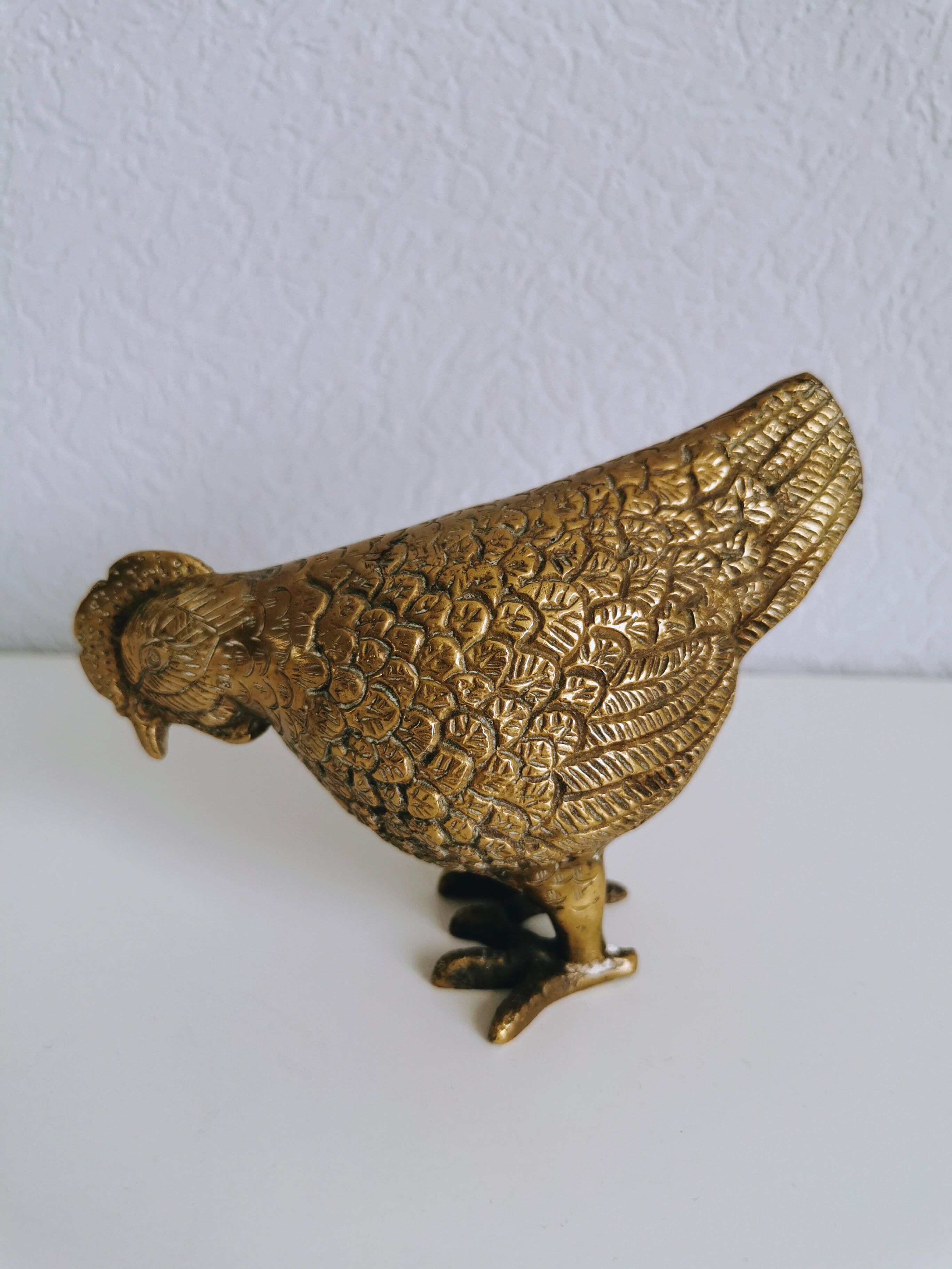 Vintage brass hen
