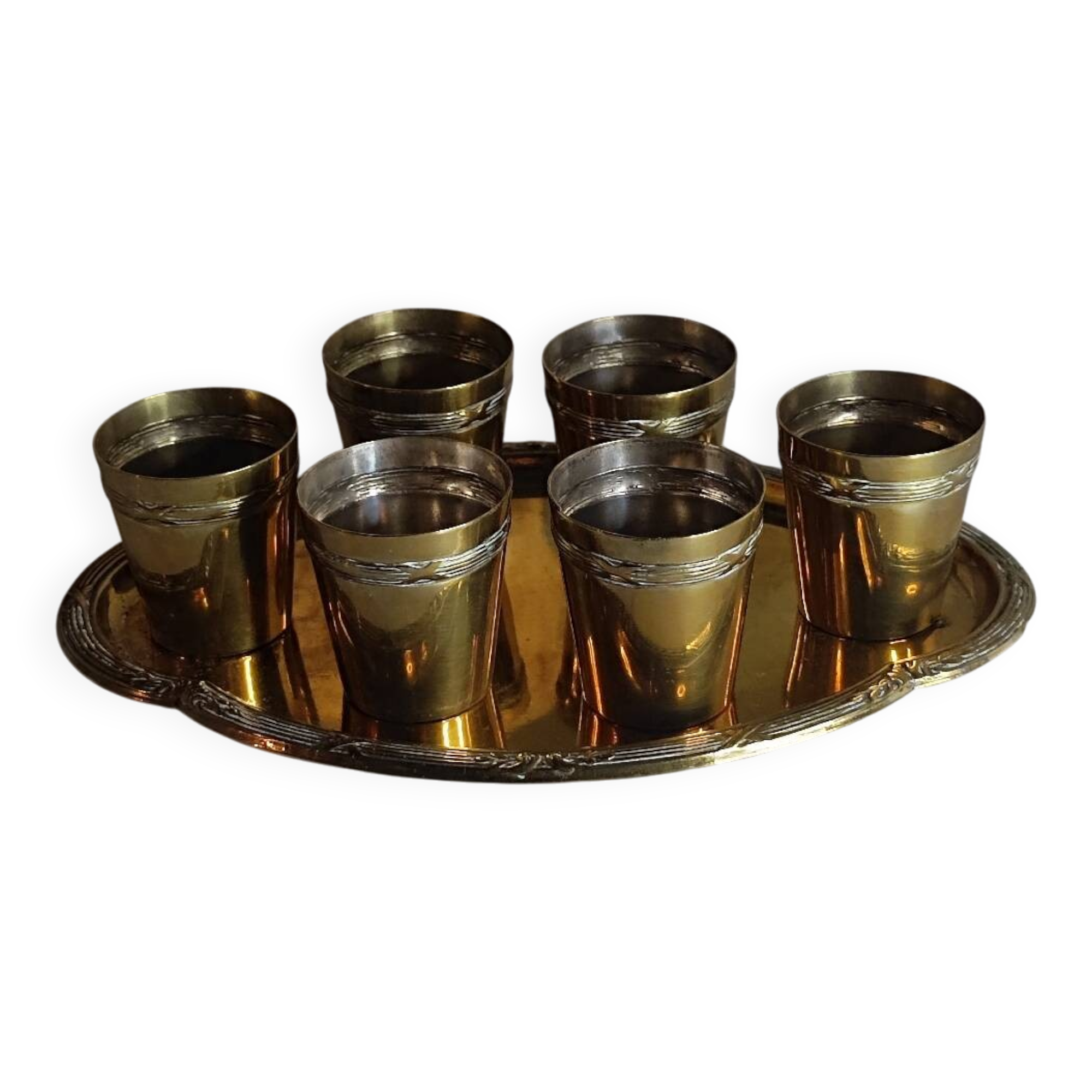 Brass liqueur service