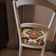 Empire style chair redone in velvet fabric, old floral pattern, 1900