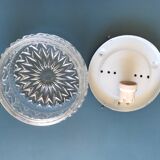 Round ceiling lamp made of molded glass