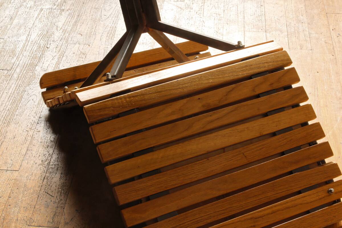 Handcrafted chair, laminated wood and leather