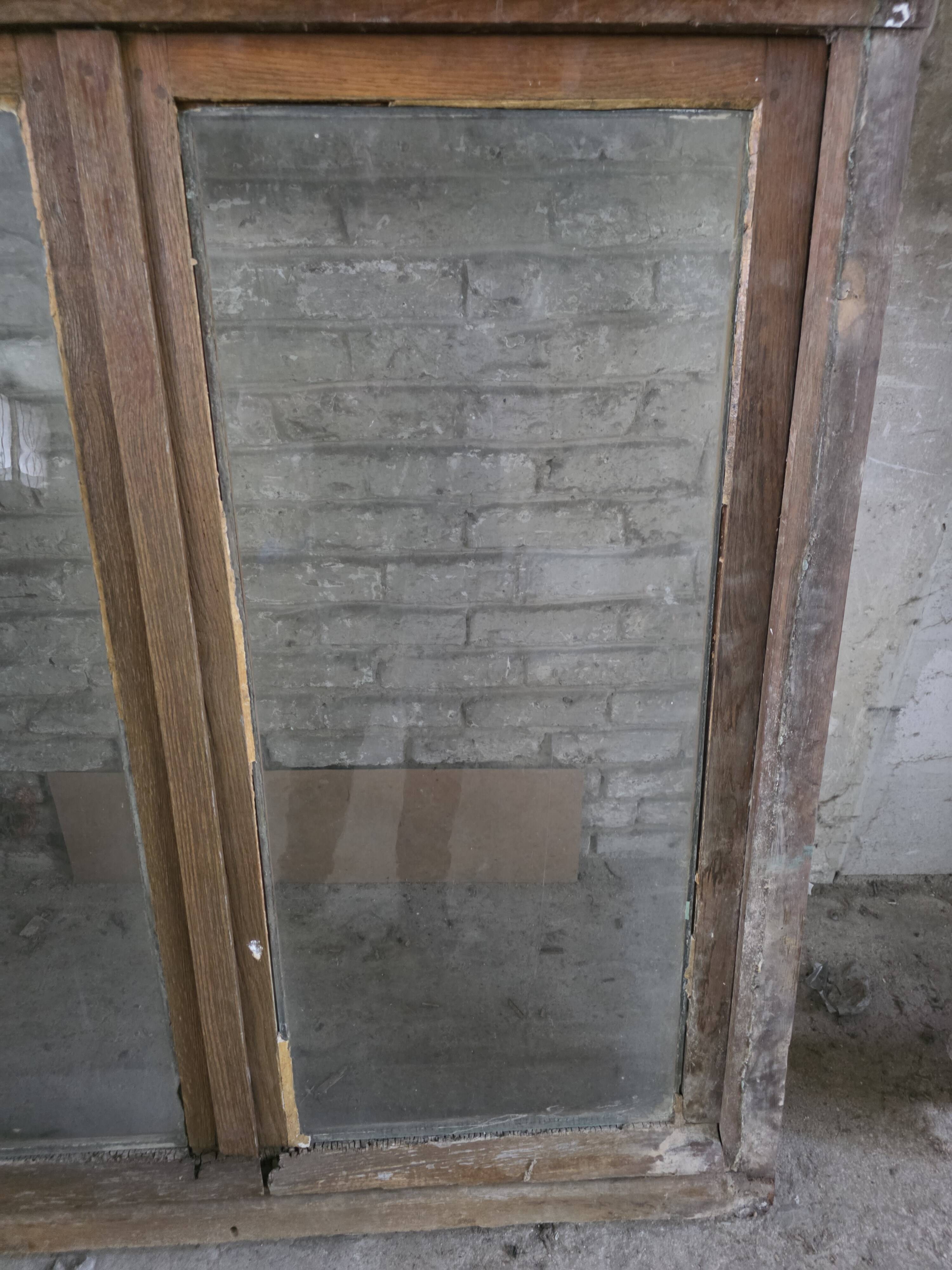 Pair of solid oak windows from the early 20th century.