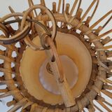1950s rattan hanging lamp