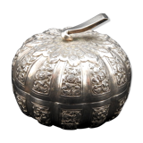 German silver box shaped like pumpkin