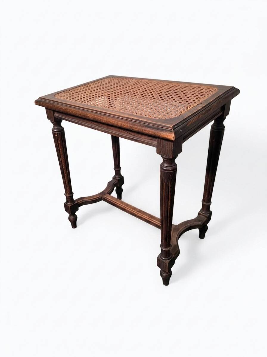 Louis XVI style piano stool in oak