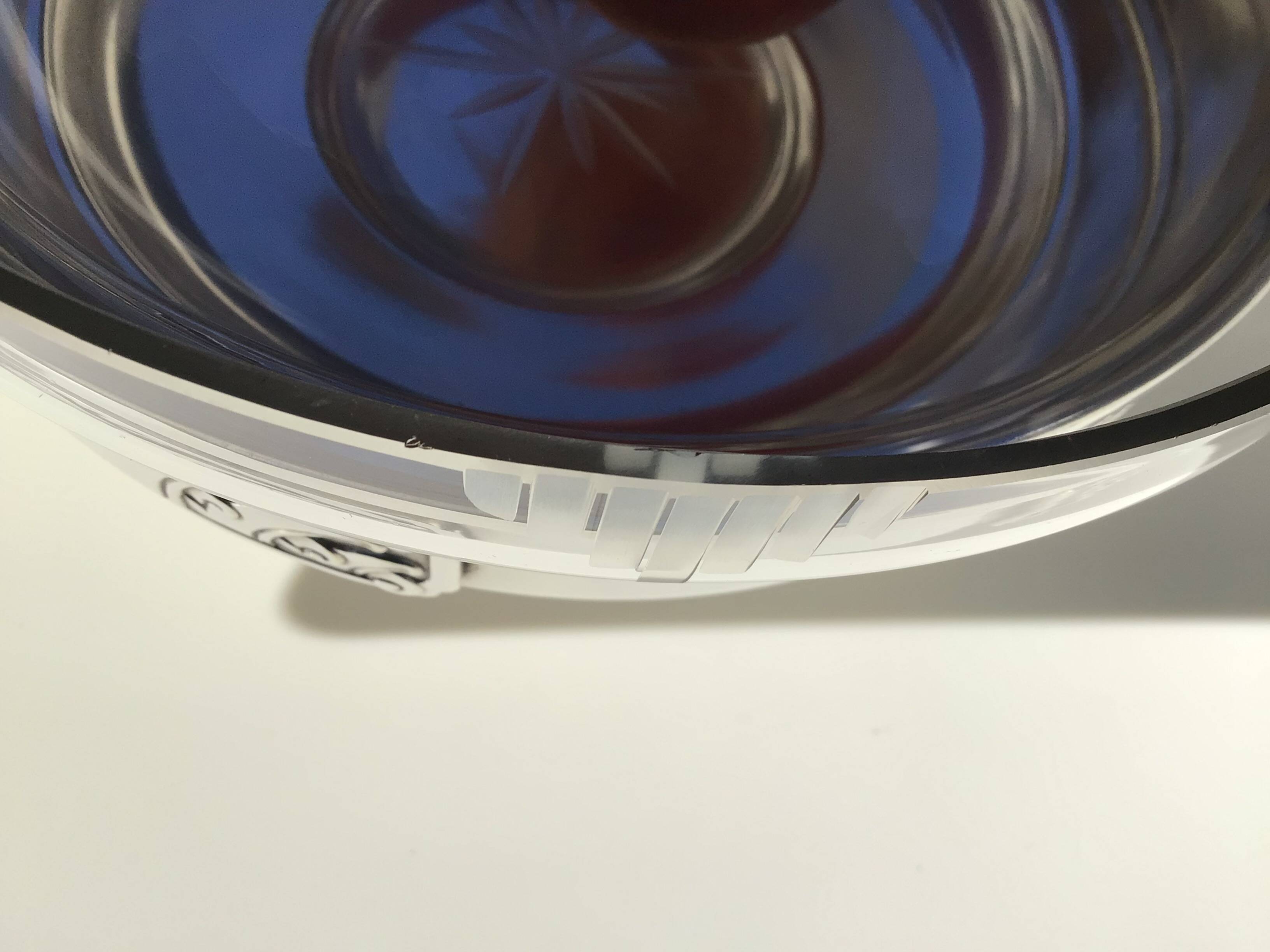 Coupe art déco métal argenté et verre taillé
