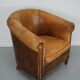 Fauteuil Club Vintage en Cuir Couleur Cognac, Pays-Bas