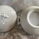 Small porcelain soup tureen with bamboo patterns.