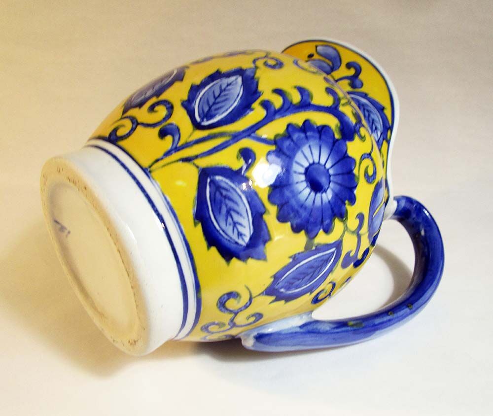 Jug pitcher with blue flowers
