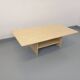Vintage rectangular coffee table in travertine with magazine rack.