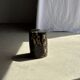 Black petrified wood side table with beige side H35 D24 - 3352