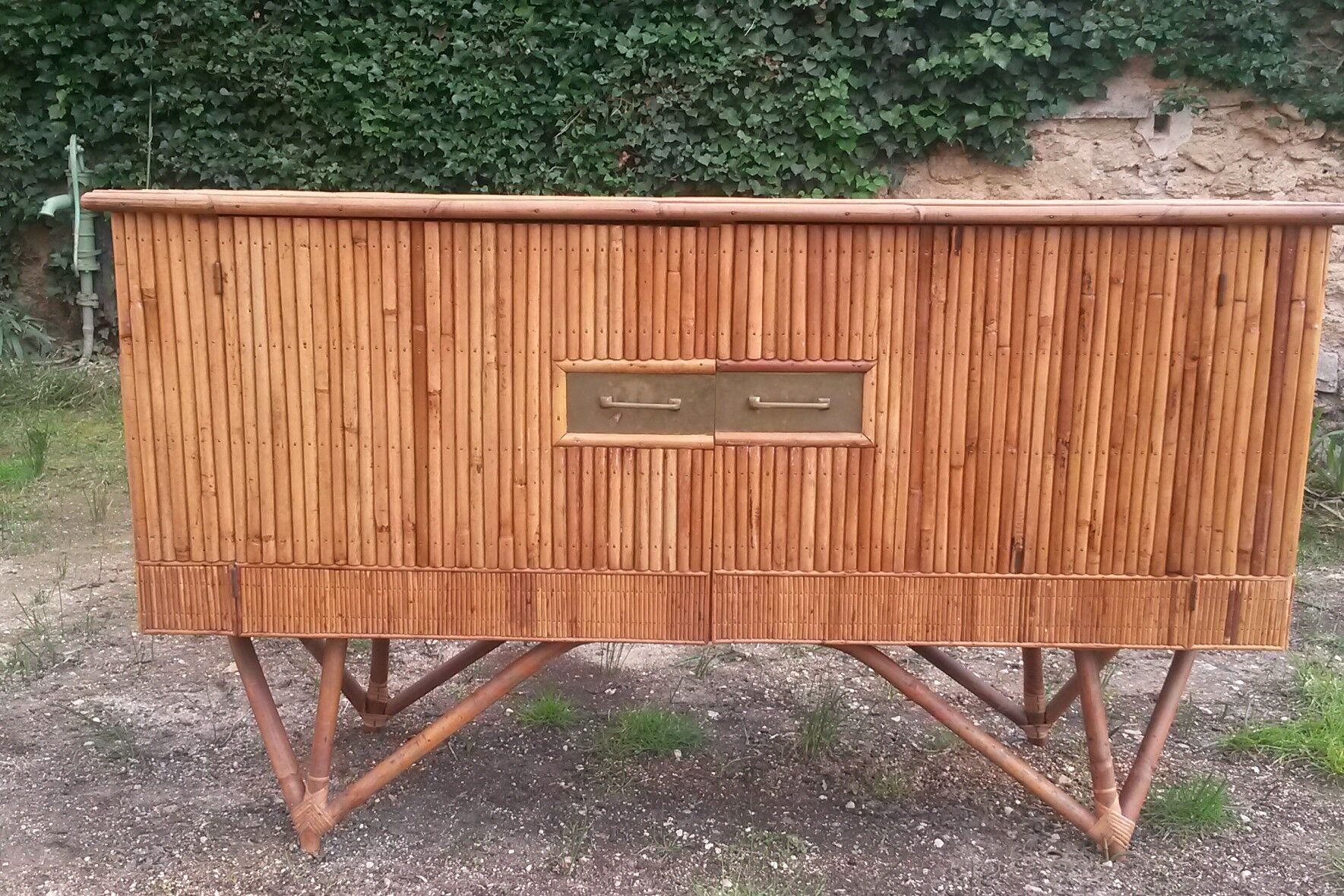 1950 vintage rattan buffet