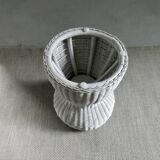 Rattan woven stool, champagne button shape