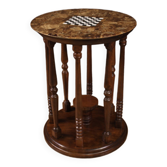 Game table with marble and onyx top with chessboard from the 20th century