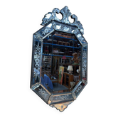 Octagonal Venetian mirror – Napoléon III period – Bevelled engraved glass