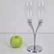 Crystal Champagne Flutes in Holder by Philippe Di Meo for Moët & Chandon, 1980s, Set of 2