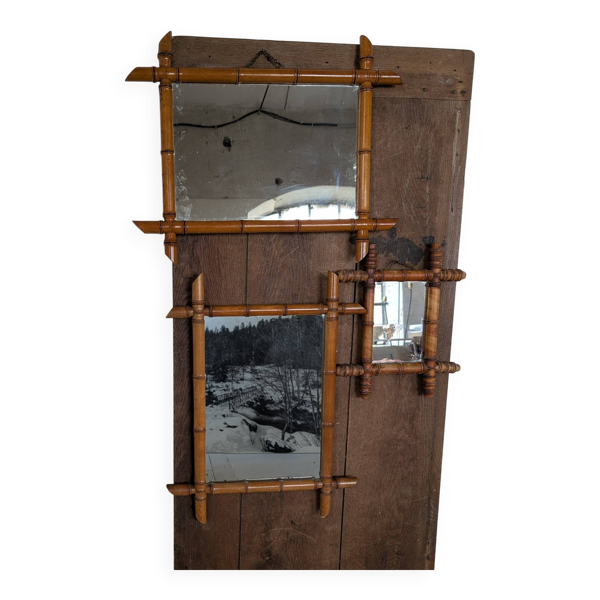 3 miroirs imitation bambou