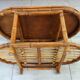 Table basse vintage bambou et osier tressé