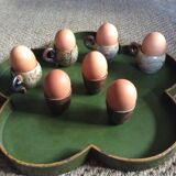 Set de 7 coquetiers en grès