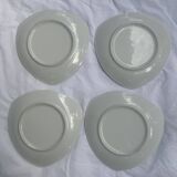 Set of 4 triangular dessert plates.